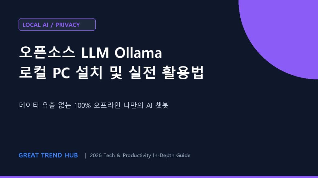 오픈소스 LLM Ollama 로컬 PC 설치 및 실무 활용 가이드: 내 컴퓨터에서 구동하는 AI 모델